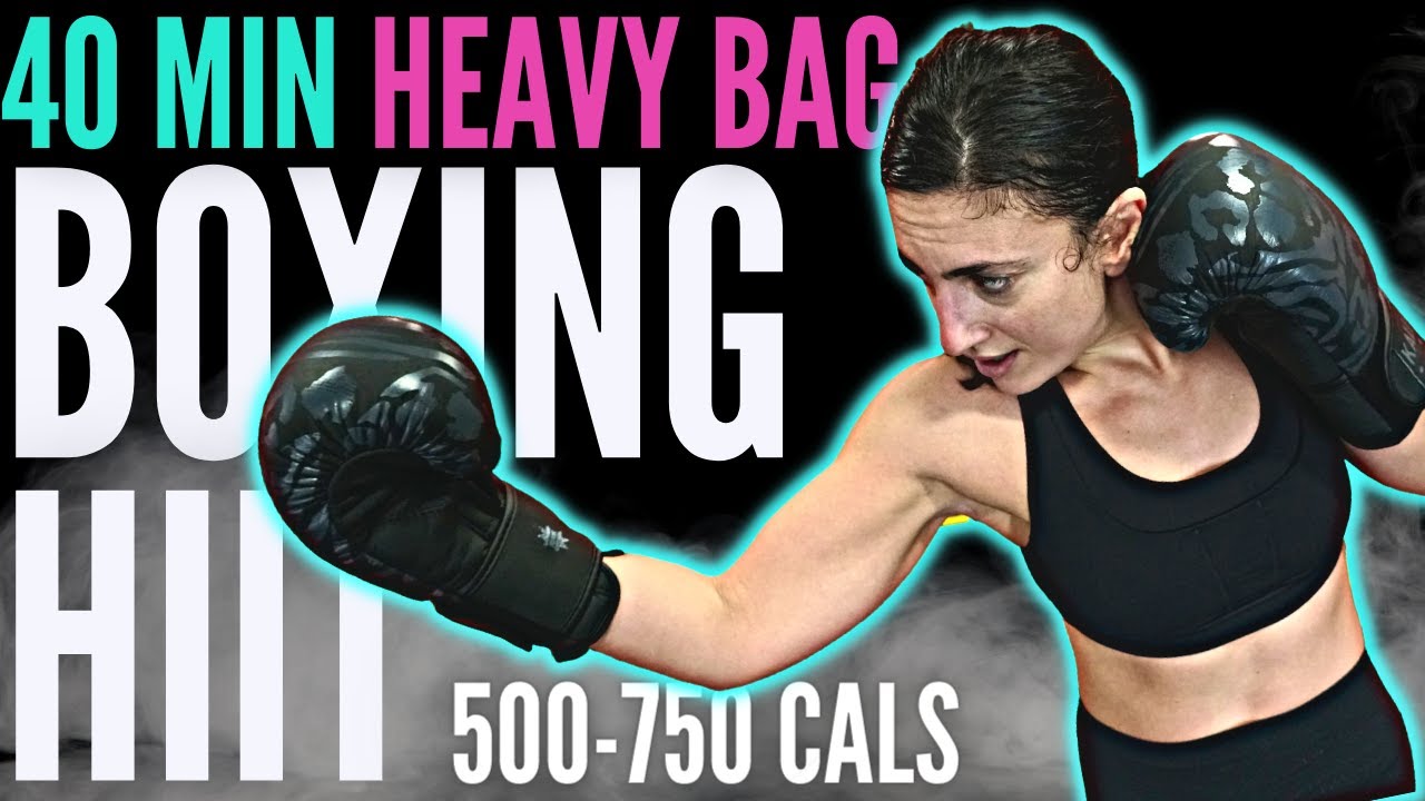 INSANE 40 Minutes Heavy Bag Boxing HIIT Workout (500-750 Cal)//SYLVIA NASSER