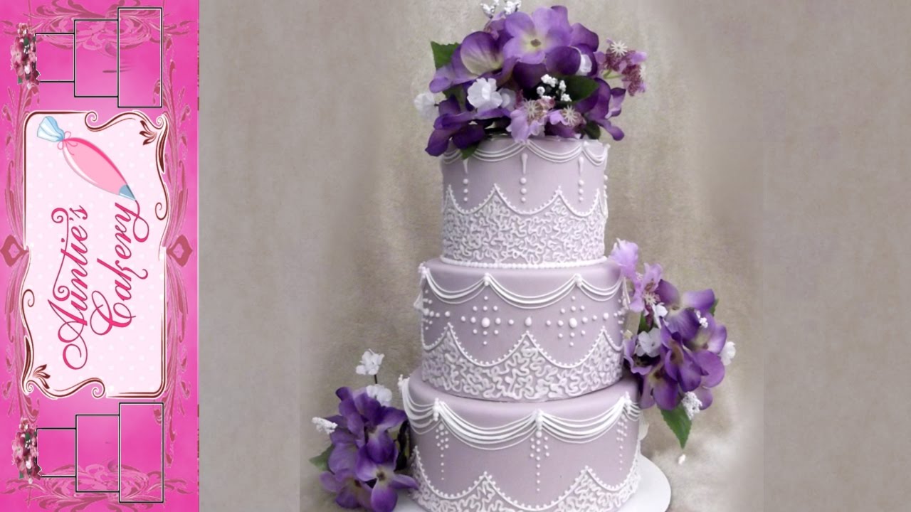 Cornelli Lace Wedding Cake. Royal Icing.