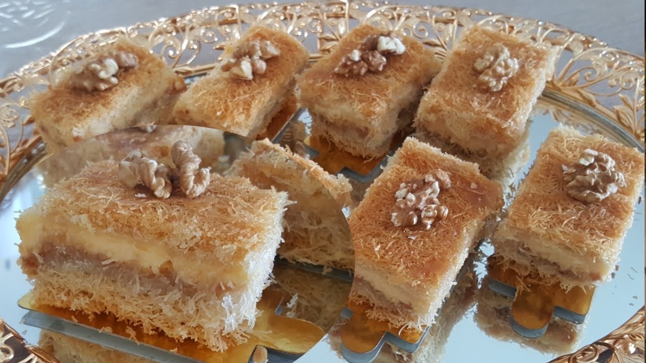 كنافة راائعة بالكريم باتسيير و الجبن/ gonafa à la crème pâtissière et au fromage
