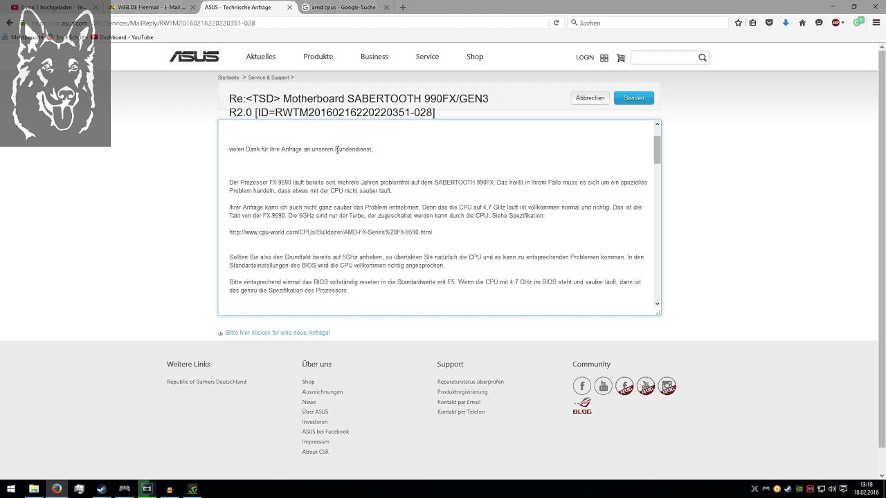 nitzu NEWS ASUS hat geantwortet FX 9590 Freezing Problem
