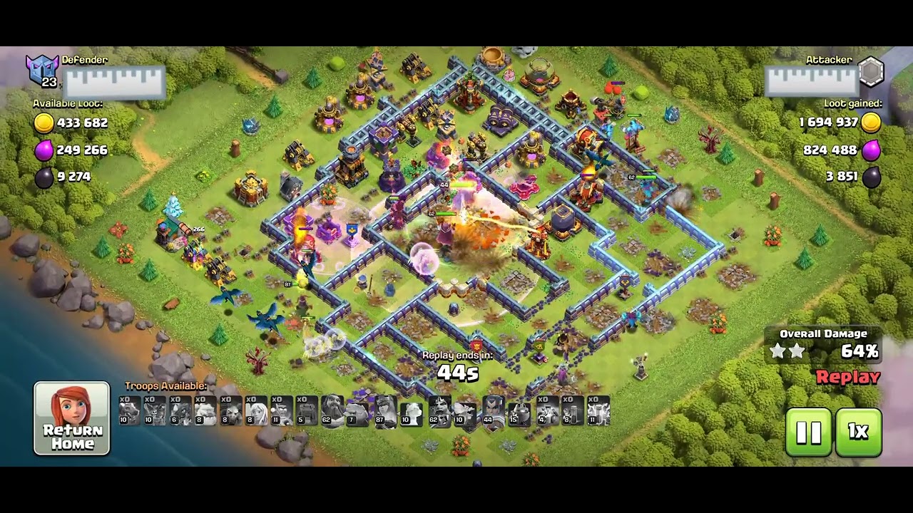 Clash of clans 📯 Then we looted a lot.