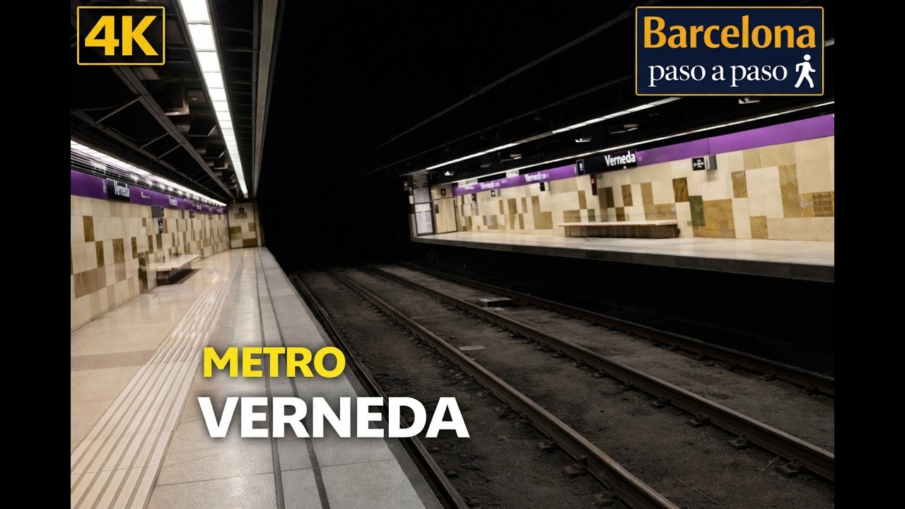 Metro Verneda  L 2  | Barcelona en metro | Paseos por Barcelona 4K | España