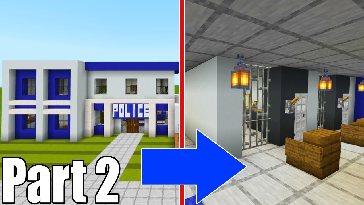 Minecraft Tutorial: How To Make A Police Station Part 2 