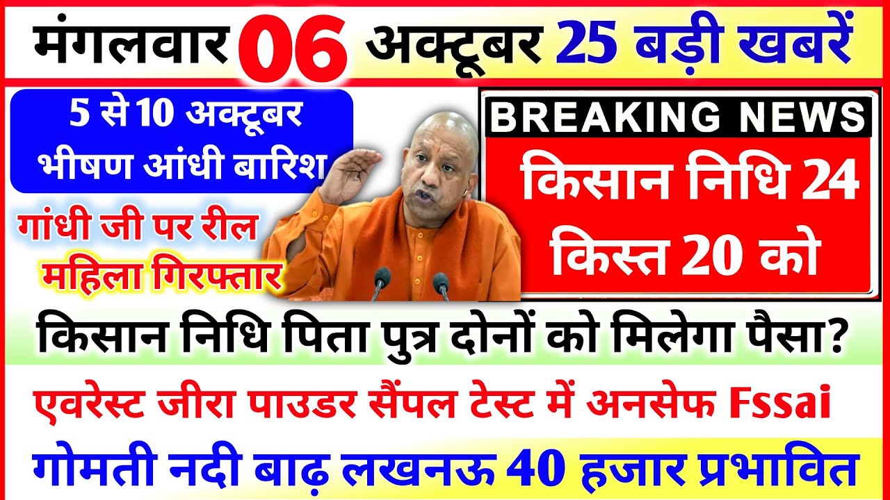 06 October 2026 UP News Uttar Pradesh Ki Taja Khabar Mukhya Samachar Yogi samachar Clean News UP