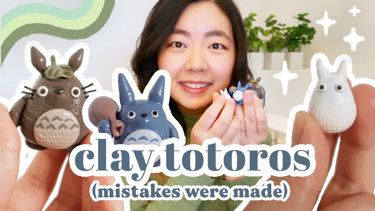 🍃 miniature clay totoros (first try)