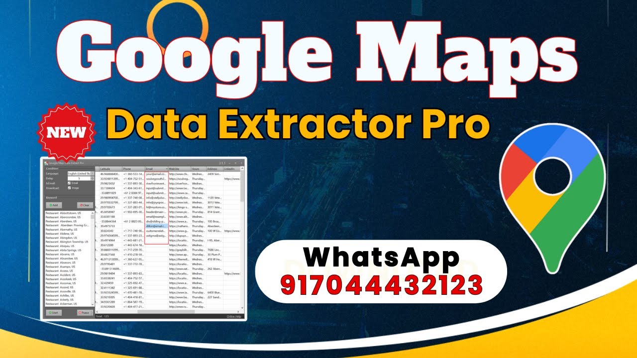 Google Map Data Extractor Pro Software - English