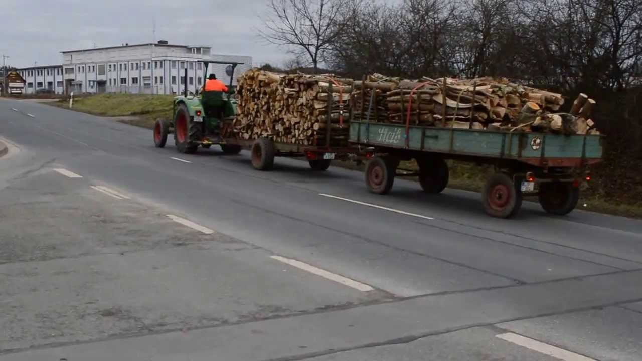 Deutz F3L 514/51 mit 2 Anhänger Brennholz