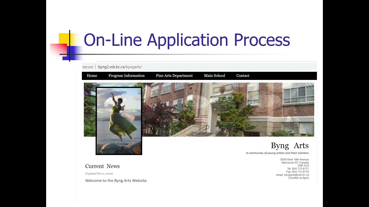 Byng Arts Application Process 2021