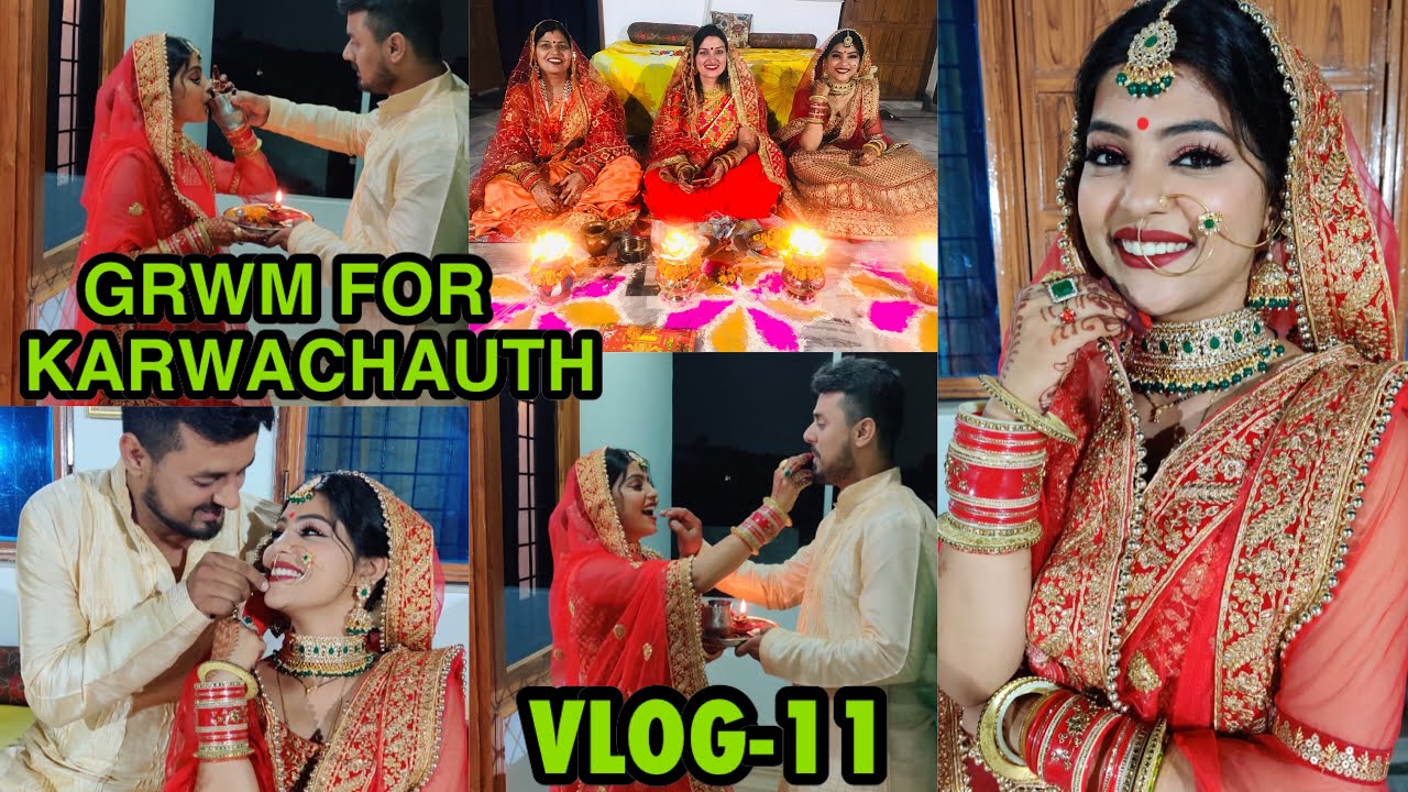 GRWM FOR MY FIRST KARWACHAUTH | करवाचौथ VLOG-11 | ABHIKSHA