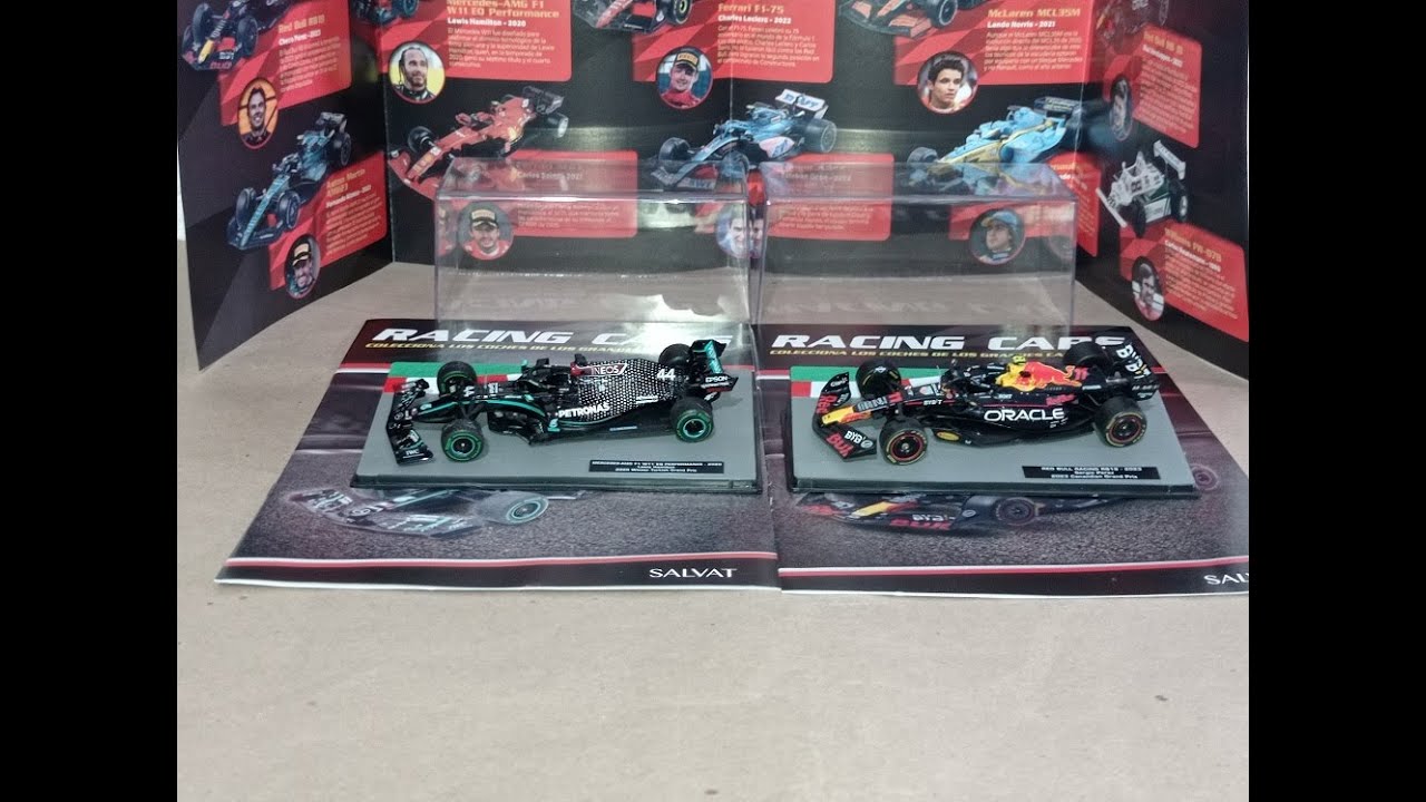 Colección Racing Cars Salvat Oracle Red Bull Racing RB19 2023 Sergio Pérez Mercedes AMG W11 Lewis H