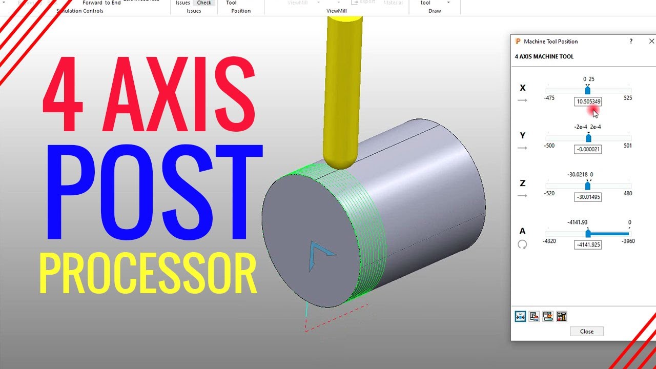 PowerMill 4 Axis Post Processor & Rotary Finishing Toolpath Building