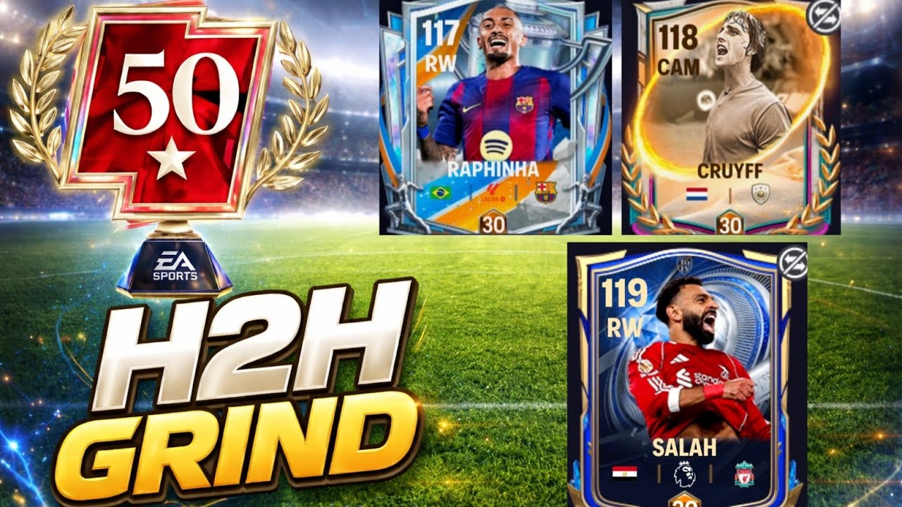 H2H GRIND STARTED! 0 → 10 ⭐ with 114 SALAH•113 CRUYFF •112 RAPHINHA