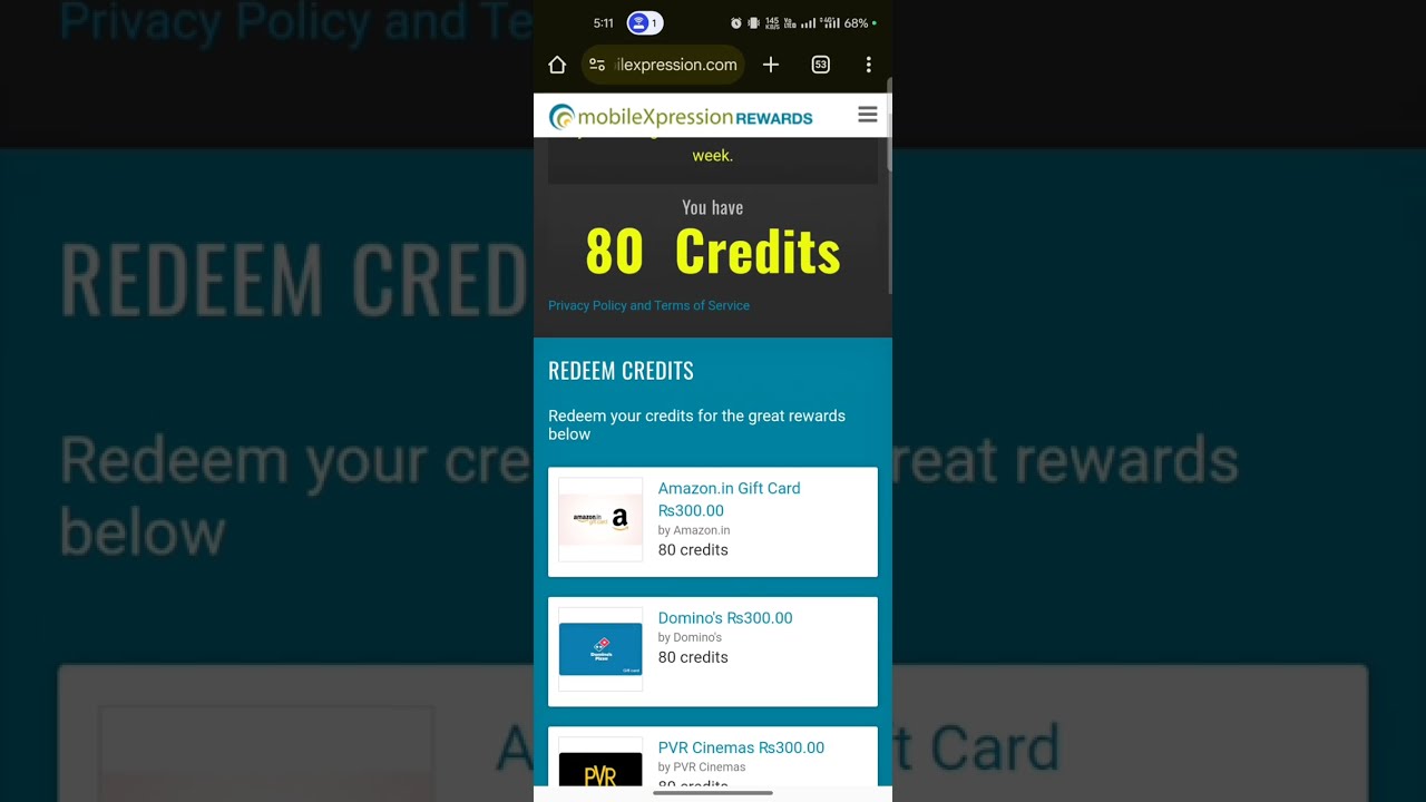 MobileXpression to Amazon Gift card Withdrawal method