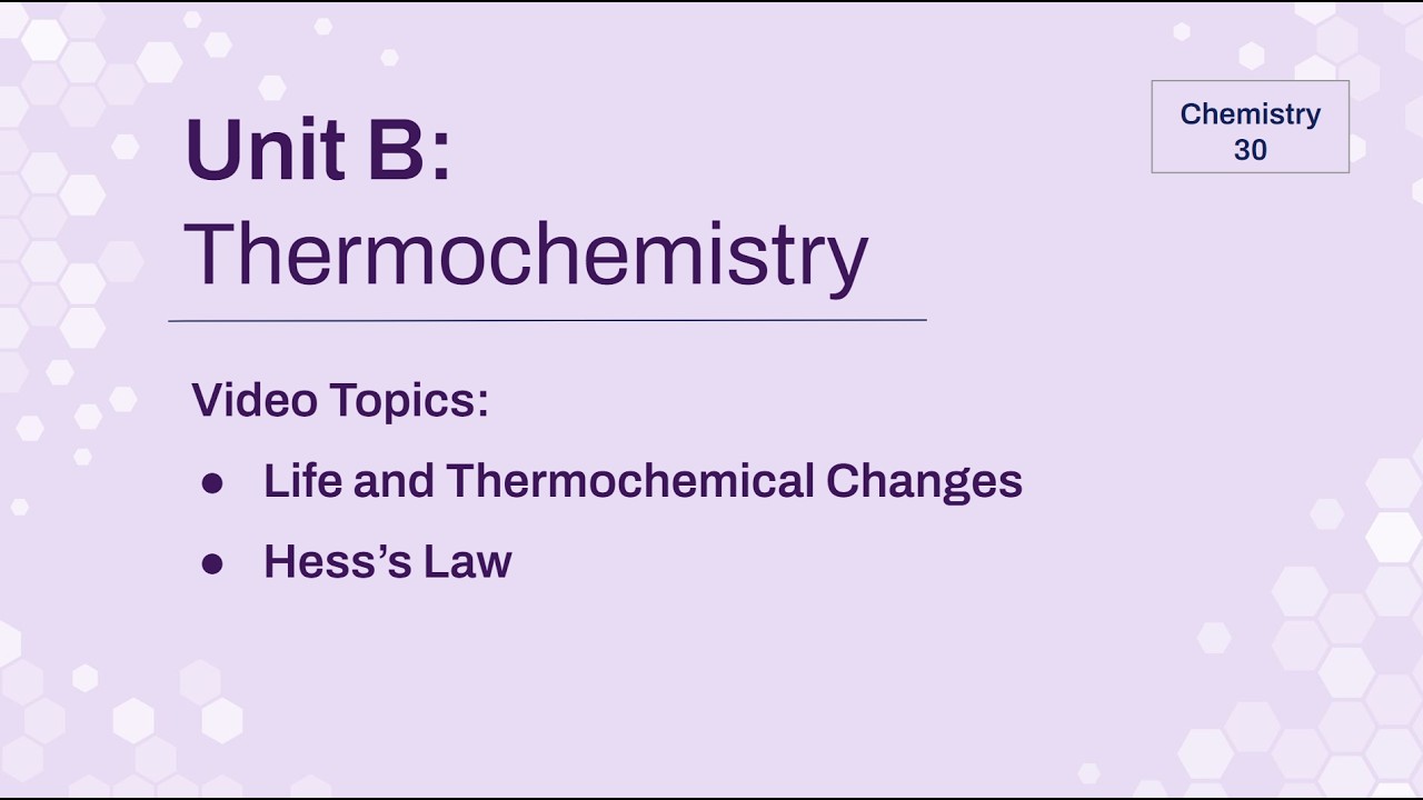 UBL8 - Life and Thermochemical Changes & Hess's Law Additive Principle - Chem 30