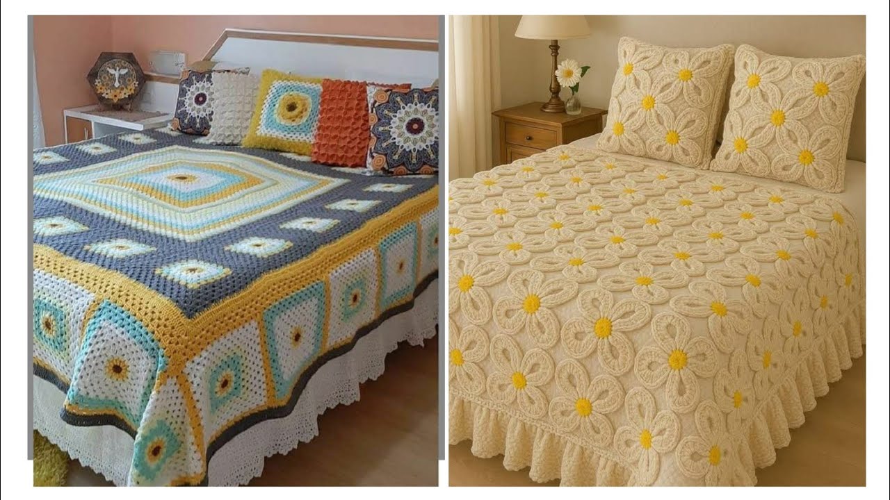 120 Crochet Bed Sheet Designs,Trendy Crochet Bed Sheet Ideas Free crochet pattern 