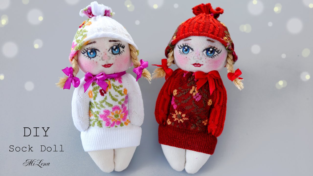 👸 КУКЛА СВОИМИ РУКАМИ 👗 Sock Baby Doll 🧦