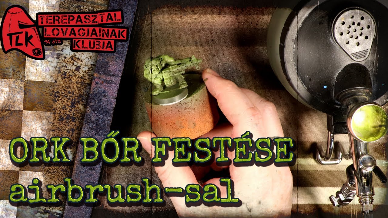 Ork bőr festése airbrush-sal