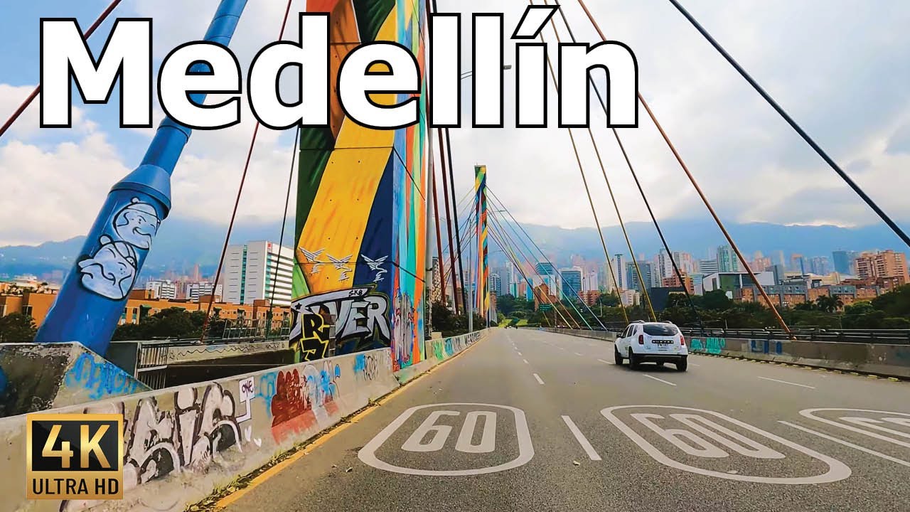 Medellin 4K - Driving in Colombia - El Poblado, La Candelaria, Centro Commercial