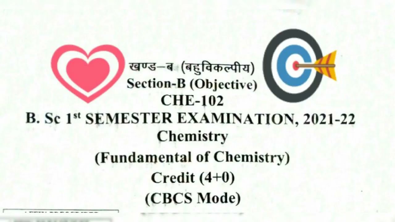Ddu Bsc 1st Semester Chemistry answer key(2021-22) l l Fundamentals of chemistry l l