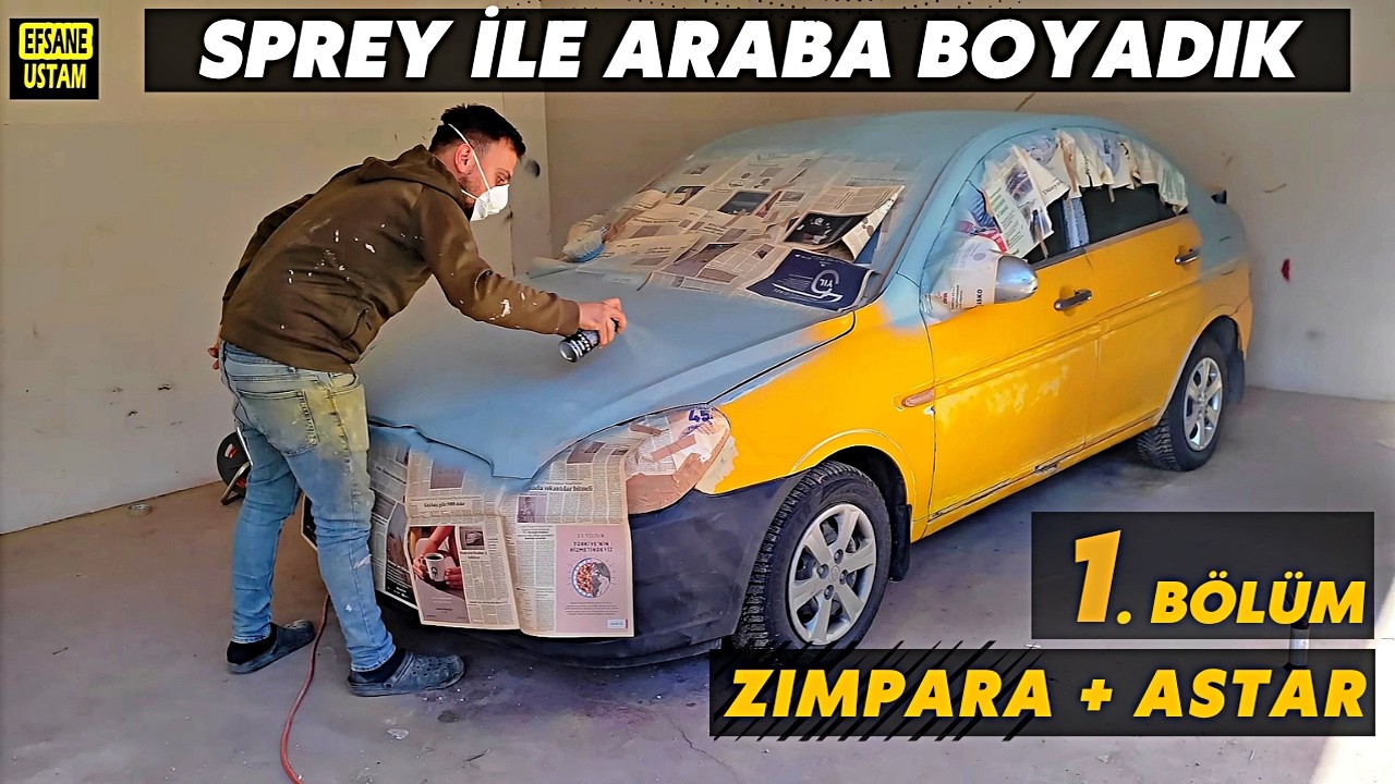 ОКРАСКА АВТОМОБИЛЯ С ПОМОЩЬЮ АЭРОЗОЛЬНОГО КРАСКА HYUNDAI ACCENT ERA | ШЛИФОВКА + ГРУНТОВКА ЧАСТЬ 1.