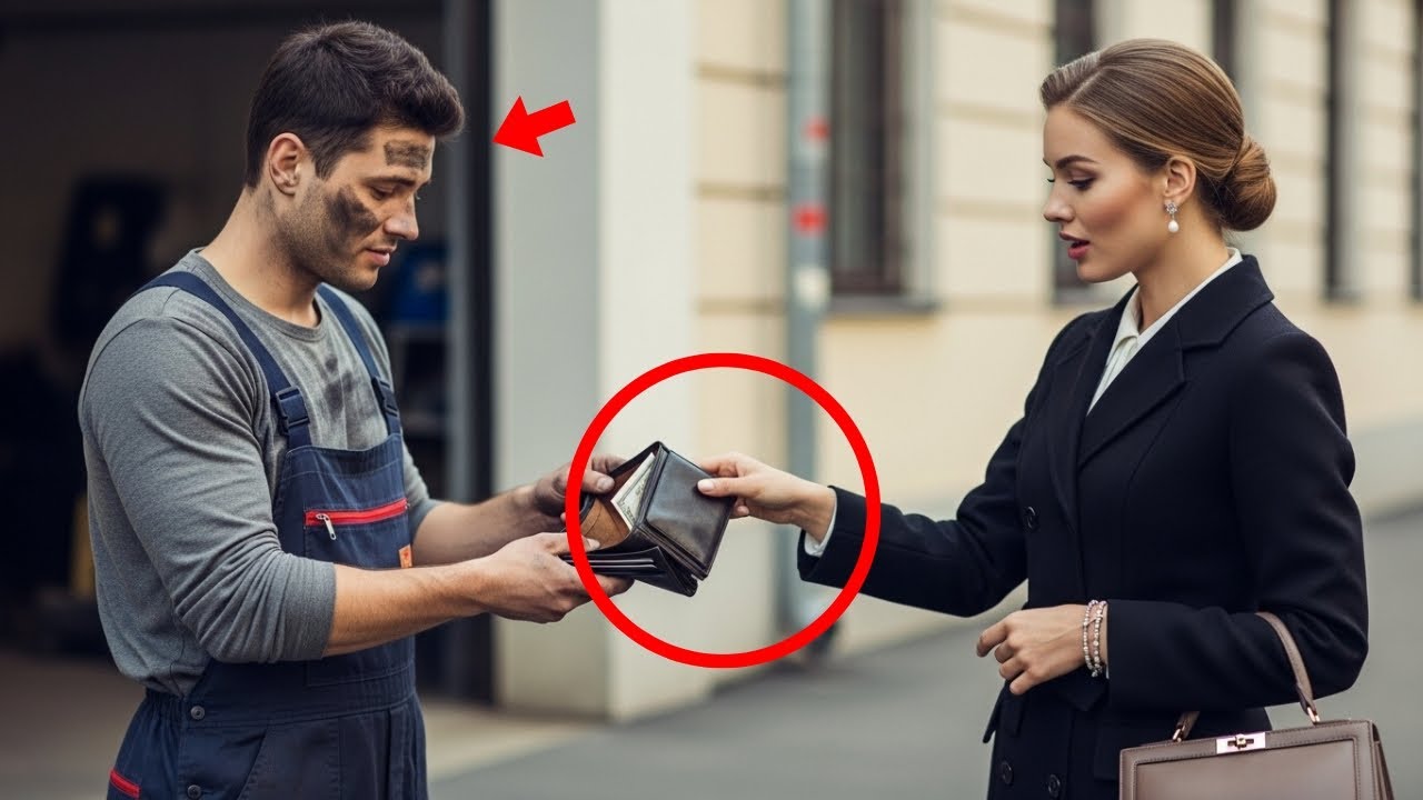 Un pobre mecánico encontró la cartera de una desconocida… devolverla cambió su destino para siempre.