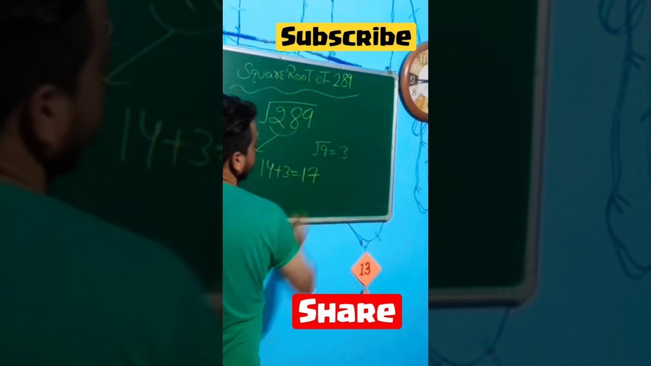 squareroot of 289 #squareroot #squareroottricks #squareroots #squareroottrick #वर्गमूल #mathshack