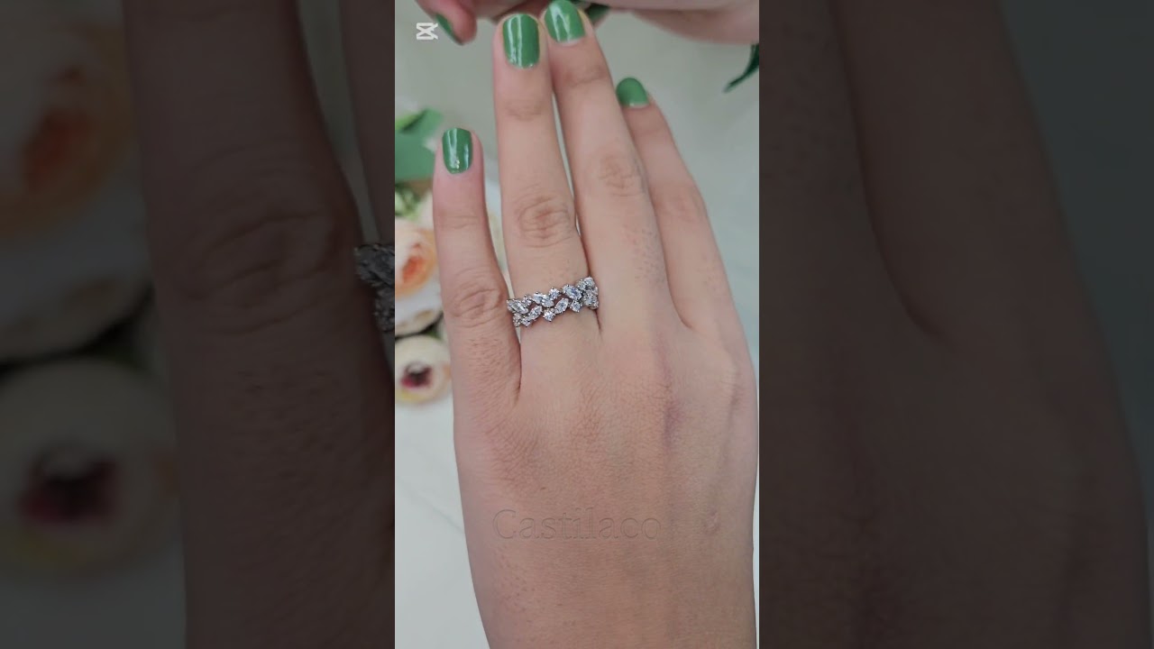 Wedding Ring Marquise Cut Moissanite Diamond Wedding Band #marquisediamond #marquise #weddingband
