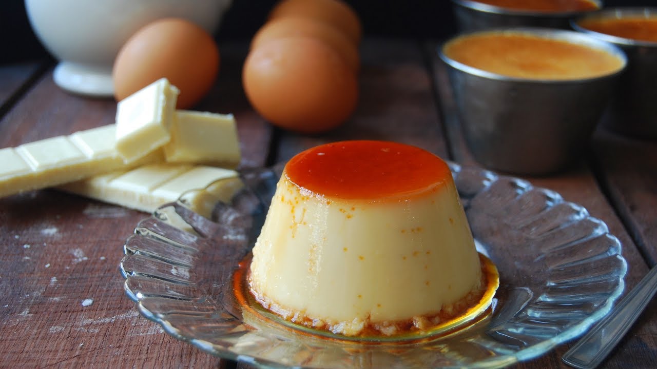 Flan fácil de chocolate blanco