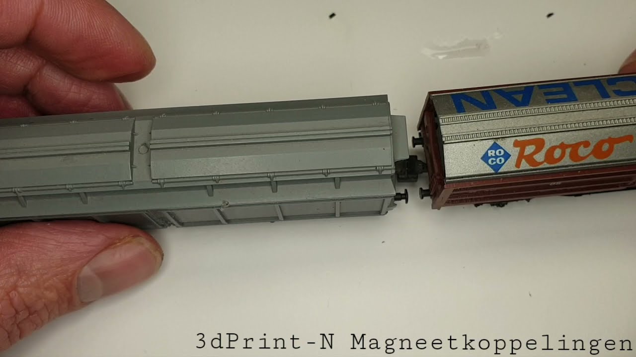 Magneet koppeling / Magnet Couplers  type O zonder NEM, instruction video. N-spoor N-spur 1:160