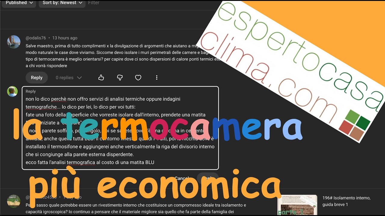 risposta 52 devo isolare i muri perimetrali, su quale tipo di termocamera è meglio orientarsi?