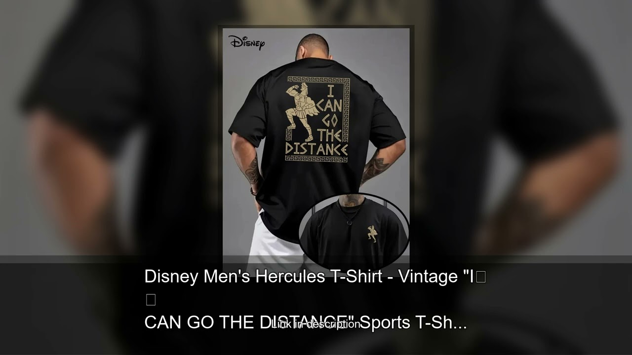 Disney Men's Hercules T-Shirt - Vintage "I CAN GO THE DISTANCE" Sports T-Shirt Breathable for G
