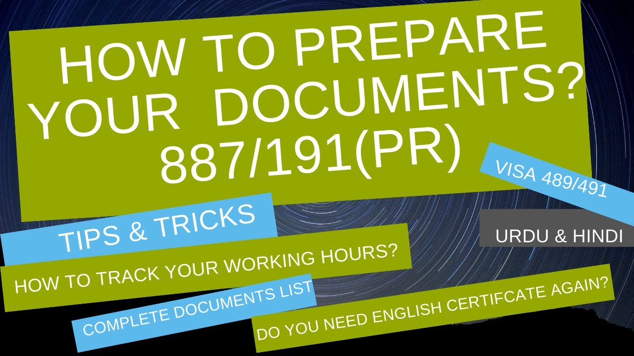 Australian Permanent Resident Visa 887/191 Documents Upload List(Urdu/Hindi)