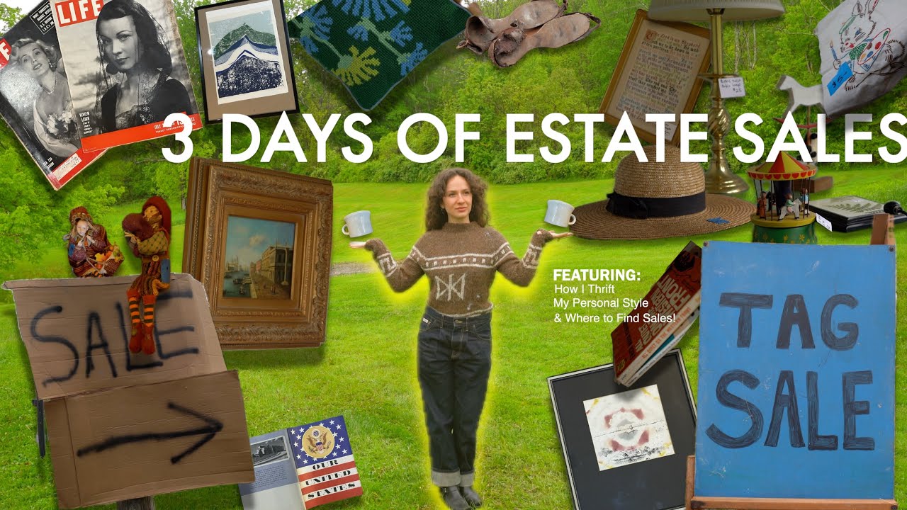 A 3 DAY ESTATE SALE/GARAGE SALE/YARD SALE EXTRAVAGANZA (how I thrift my home decor, clothes & books)