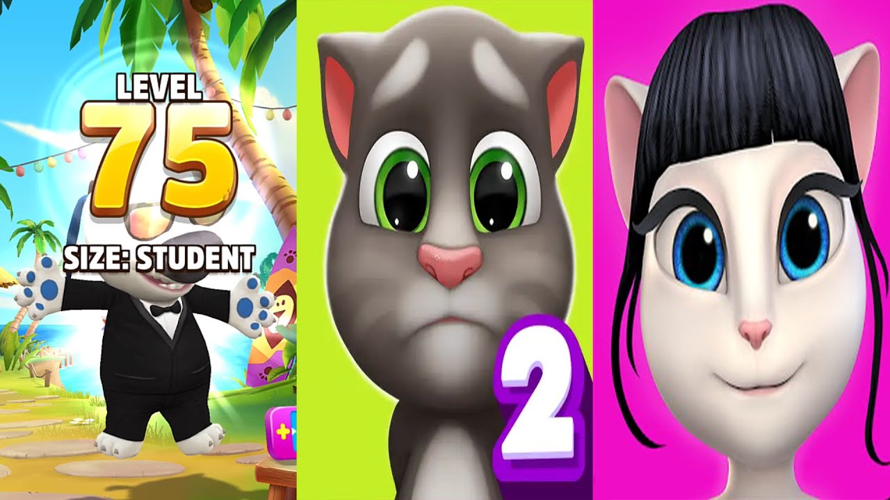 My Talking Tom2 vs My Talking Angela vs My Talking Hank level 75 Ep5