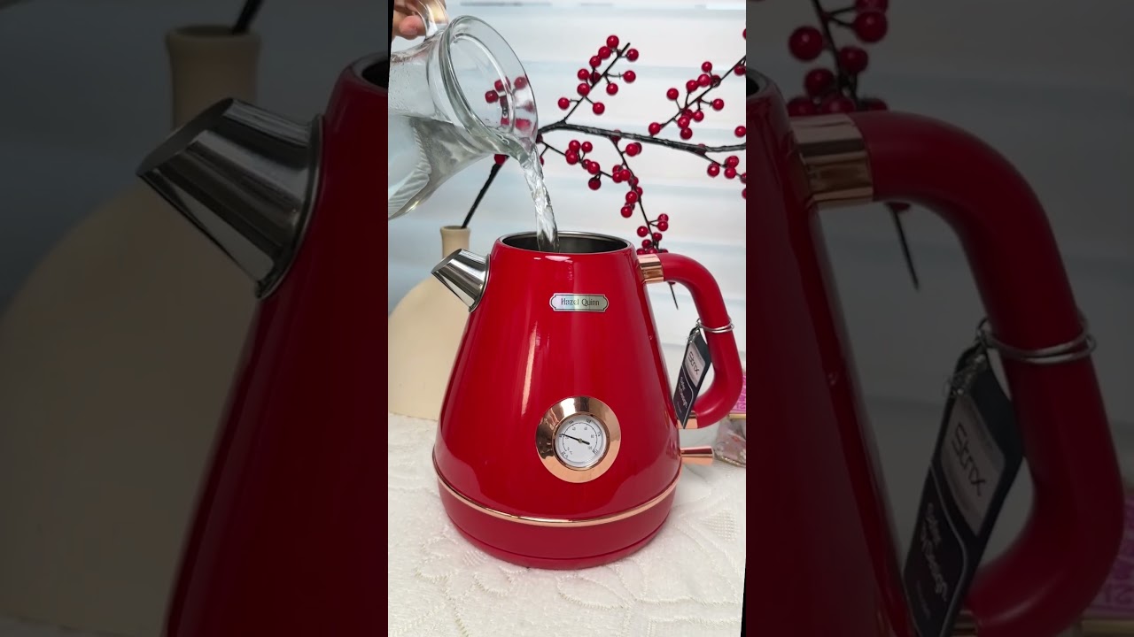 Ruby Red Hazel Quinn Kettle: Retro Style, Modern Power!