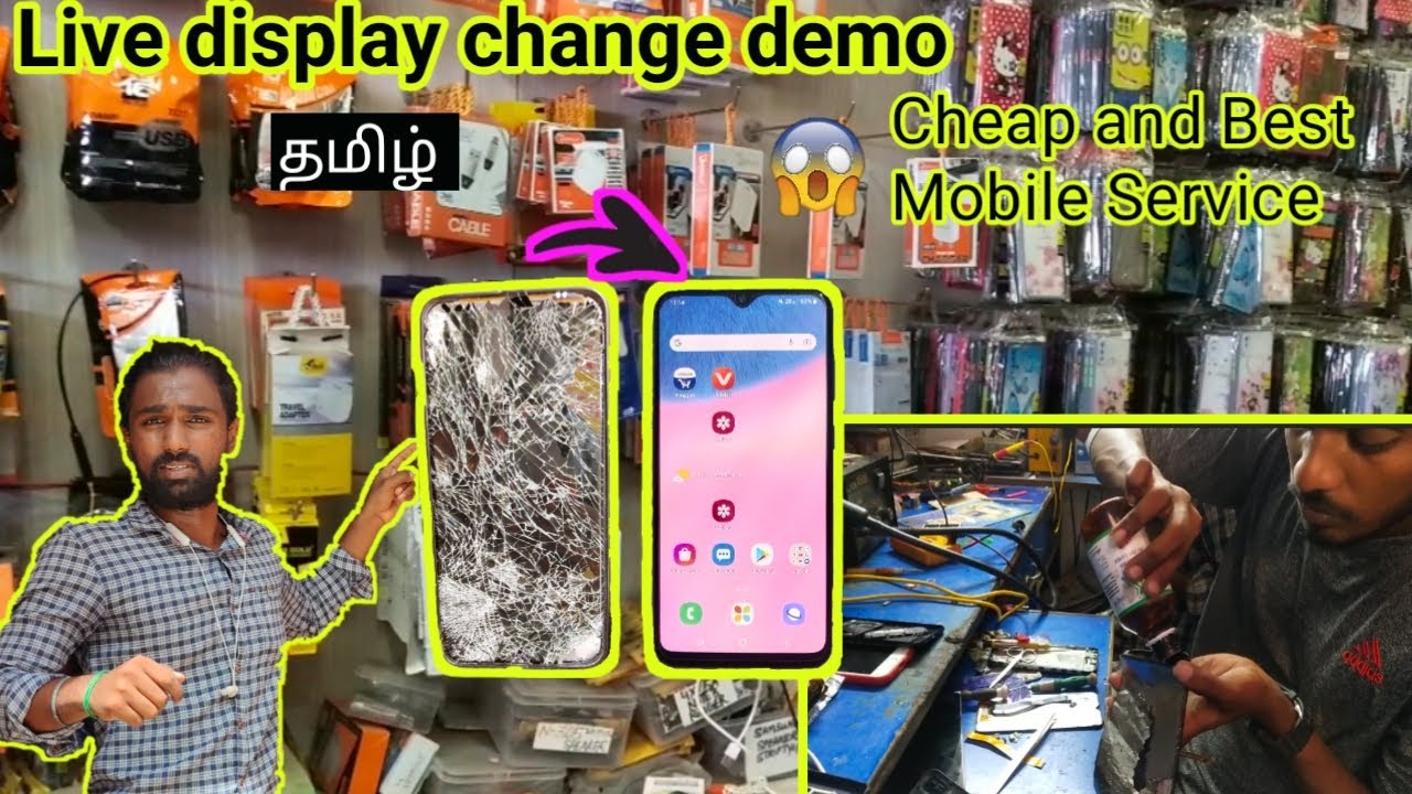 Live mobile display change demo with low price | cheapest mobile service center in madurai |