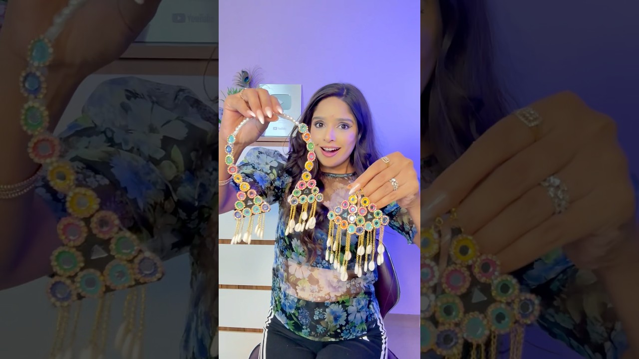 OMG! Made Super Easy & Colorful Jewellery For Navratri 🤯✨#trending #viral #shorts @ChillWithGeet
