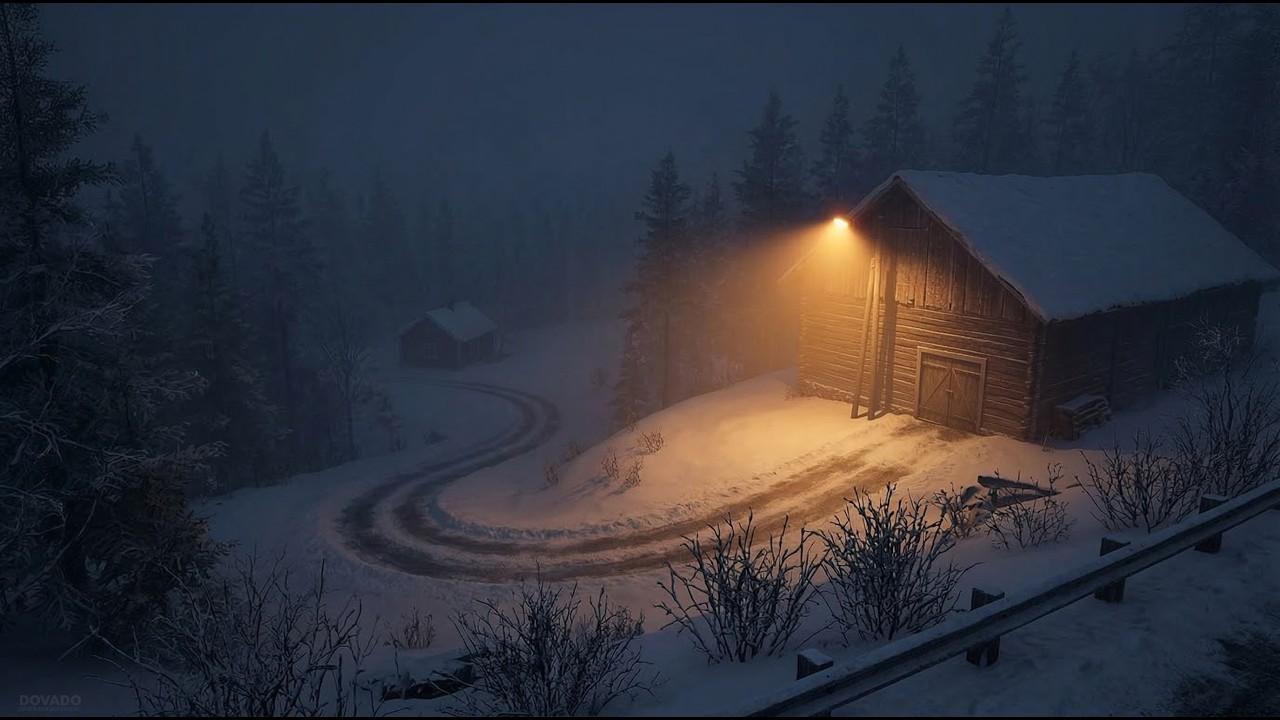 Relaxing Snowfall at a Remote Forest Cabin | 3 Hours of Heavy Blizzard Sounds for Deep Sleep