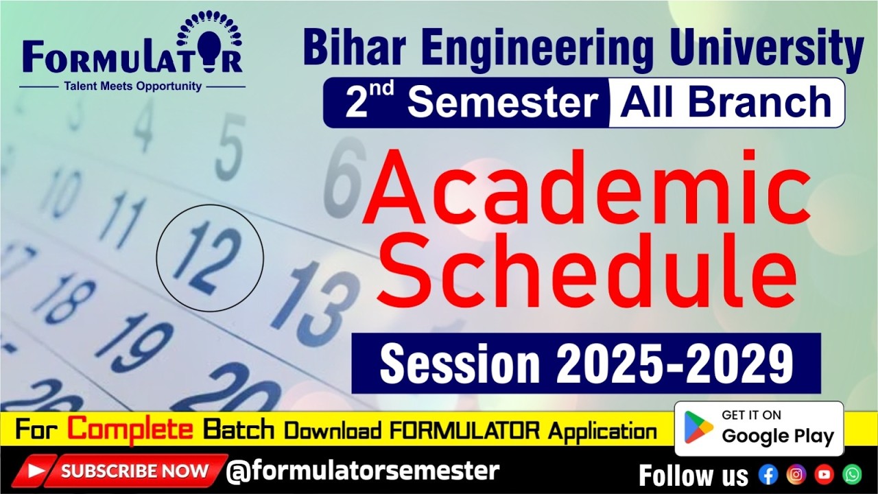 BEU 2nd Semester Academic Schedule 2025-2029 | Full Details & Important Dates