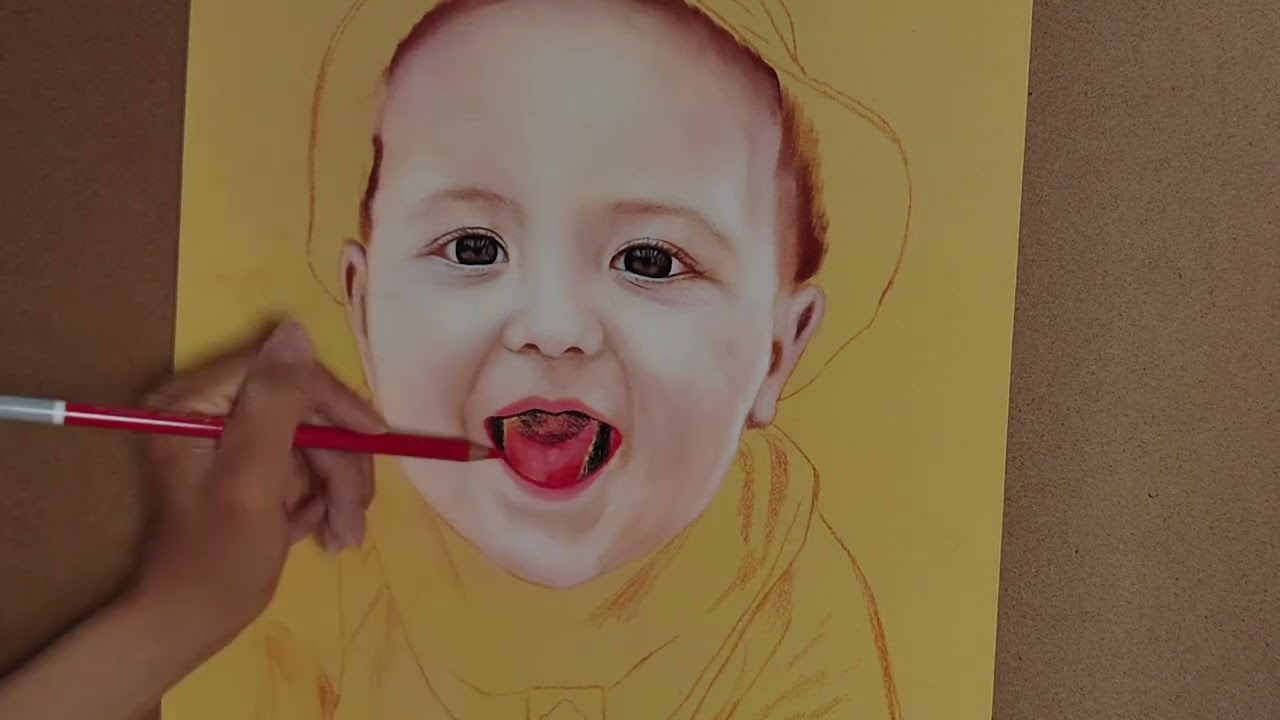Portrait Panpastel Bébé | Timelapse | Pastel sec
