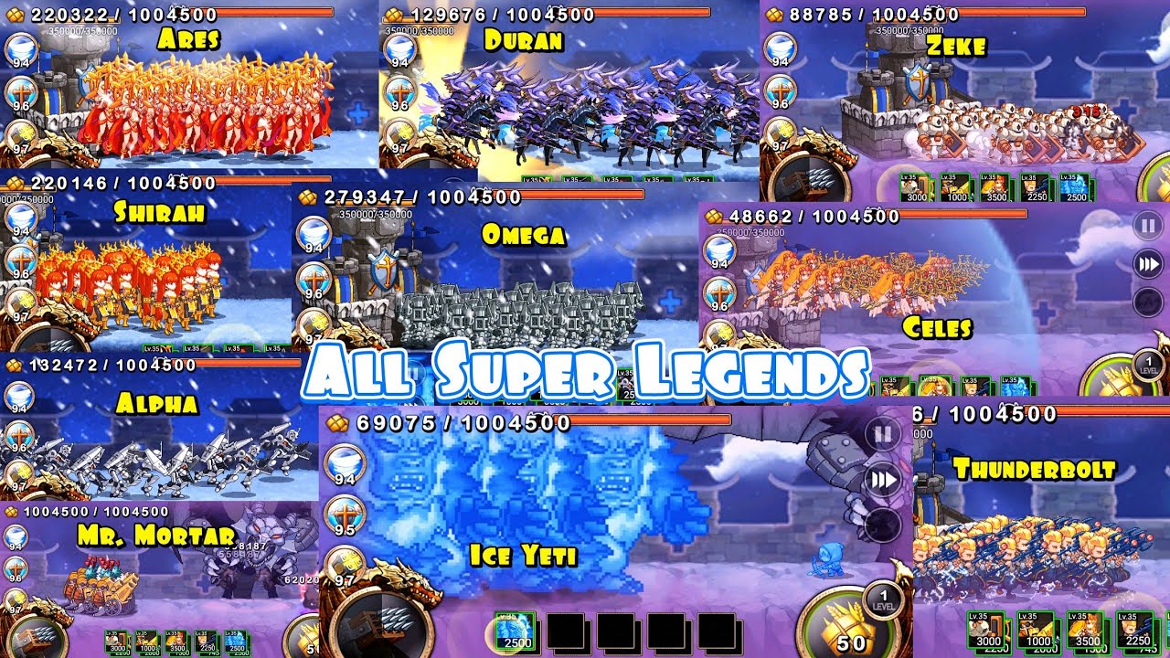 Test All Super Legends Character With No Cooldown | Kingdom Wars