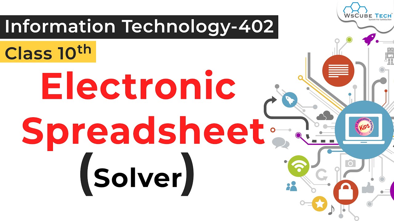Electronic Spreadsheet Solver IT Class 10 | Information Technology 402 | Class 10 IT 402