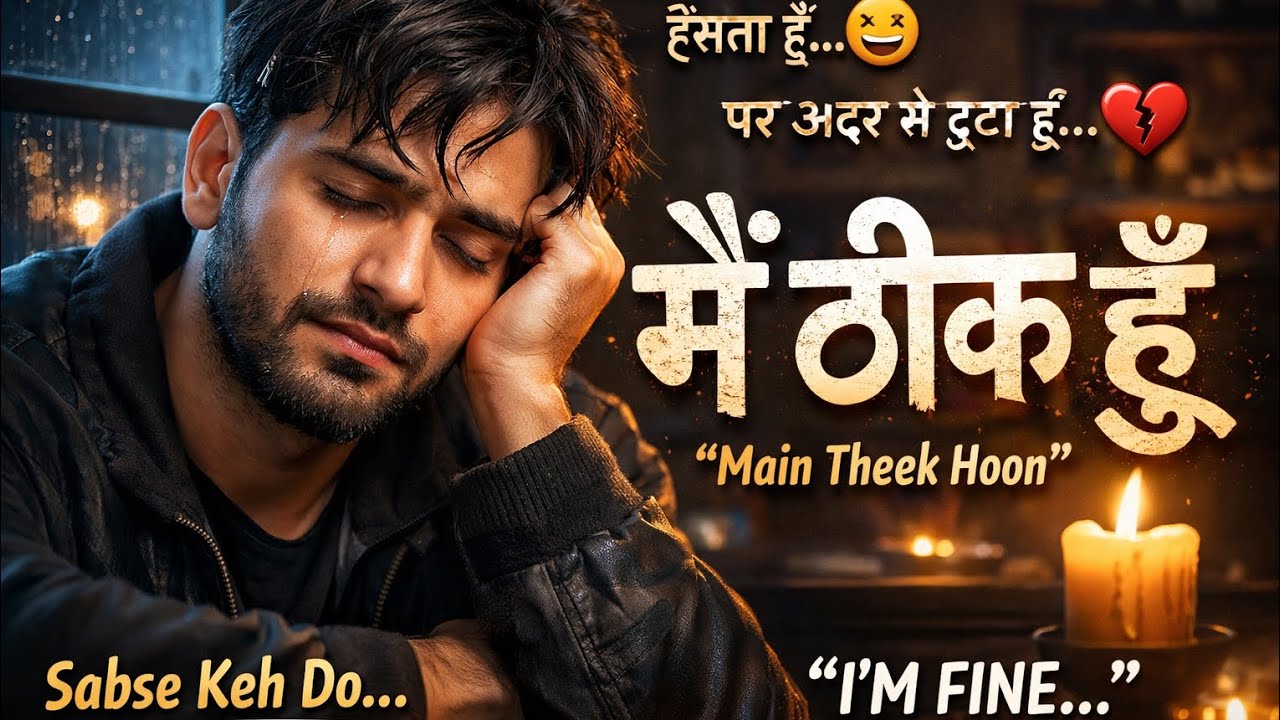 सबके सामने हँसता हूँ, ❤️‍🔥अकेले टूट जाता हूँ#PainfulLyrics#SadStatus#EmotionalStatus!