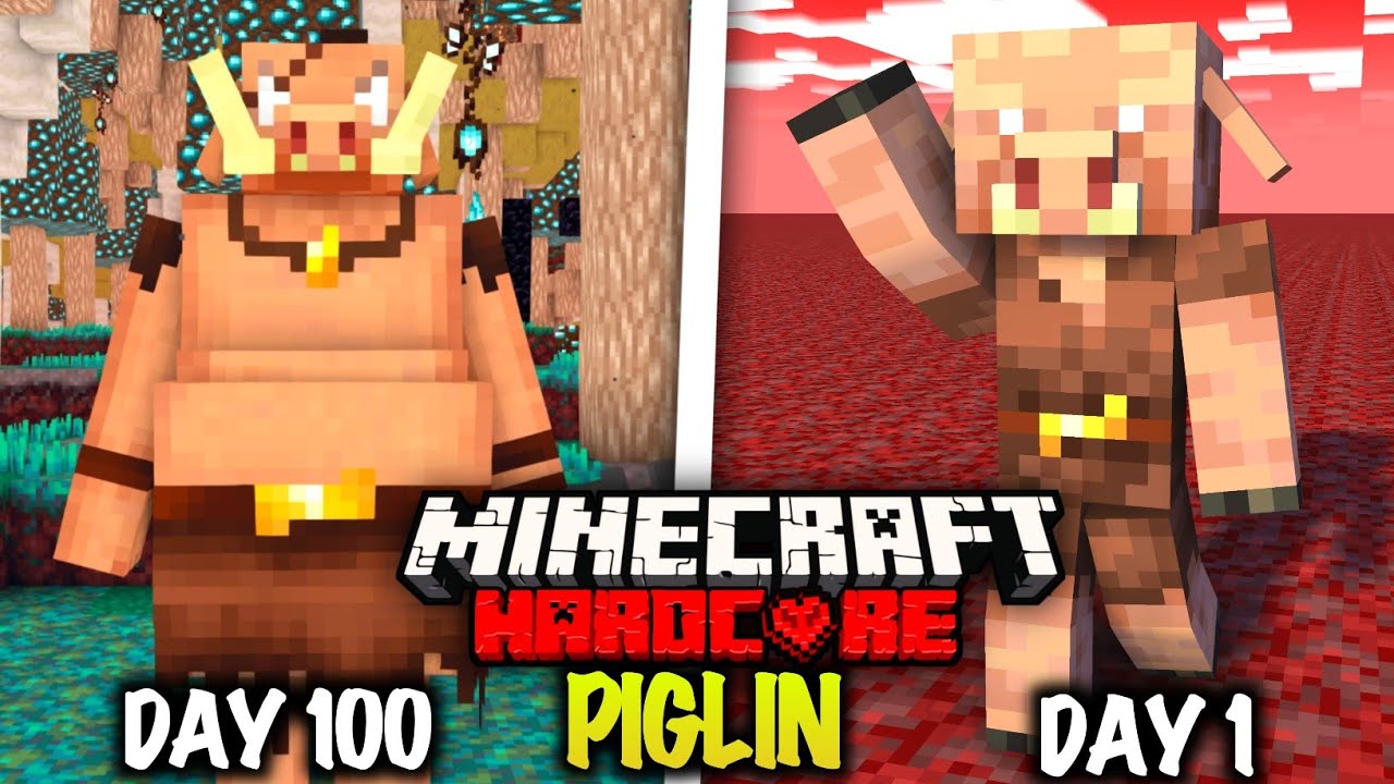 I SURVIVED 100 DAYS AS A PIGLIN | MINECRAFT HARDCORE ( hindi )