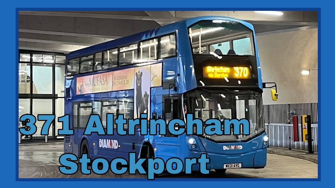 Full route 371 Altrincham to Stockport Diamond north west ( now Metroline Manchester)