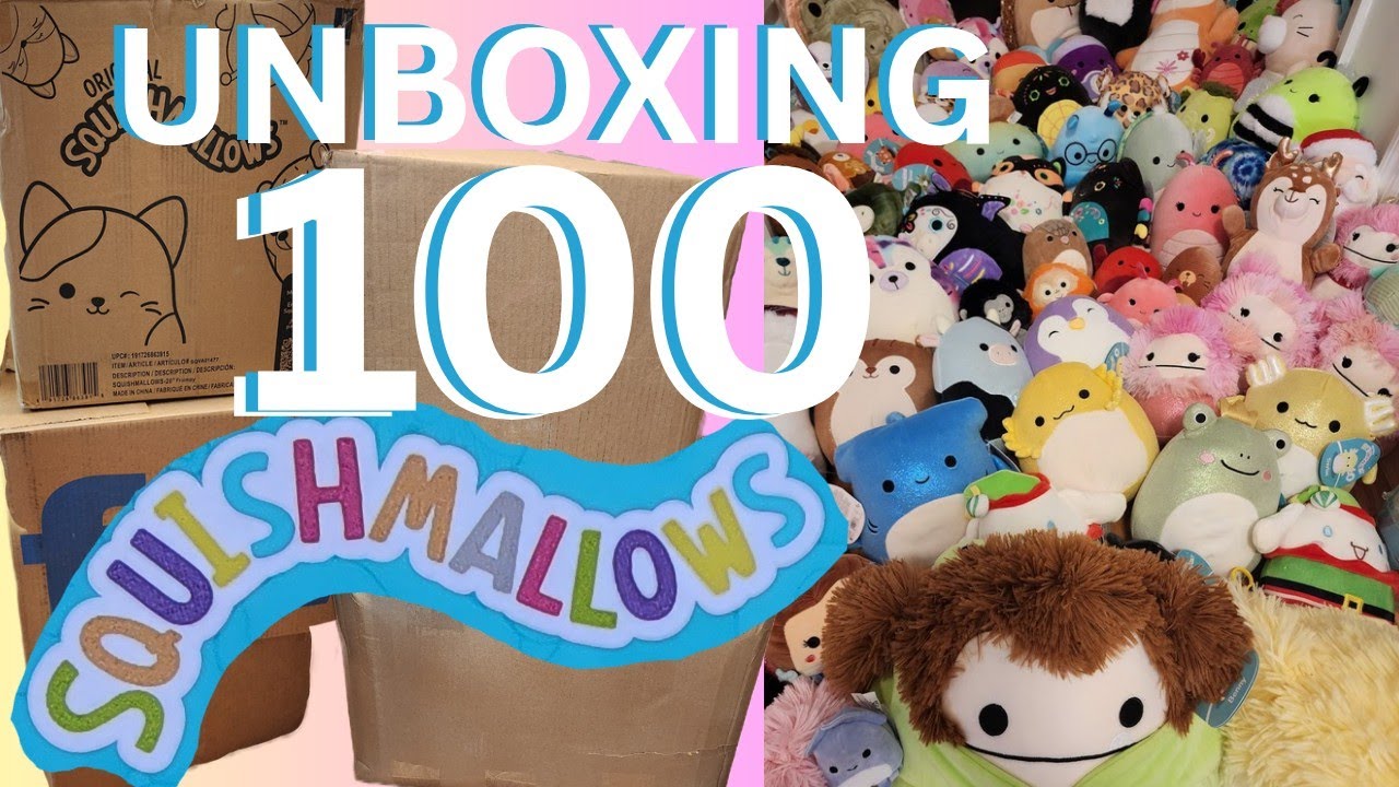 Large Epic Squishmallow Unboxing Haul Opening 100 Squishmallows 1000 Subscriber Celebration