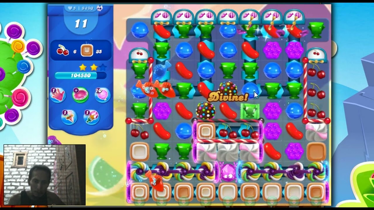 Candy Crush Saga Level 9490 - Sugar Stars, 22 Moves Completed