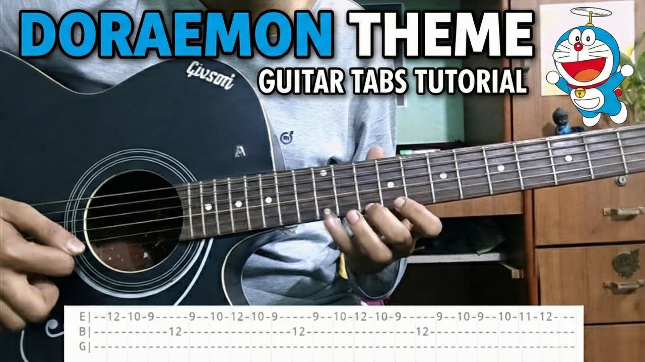 Doraemon Theme Song Guitar Tutorial (With Tabs) | Easy Lesson
