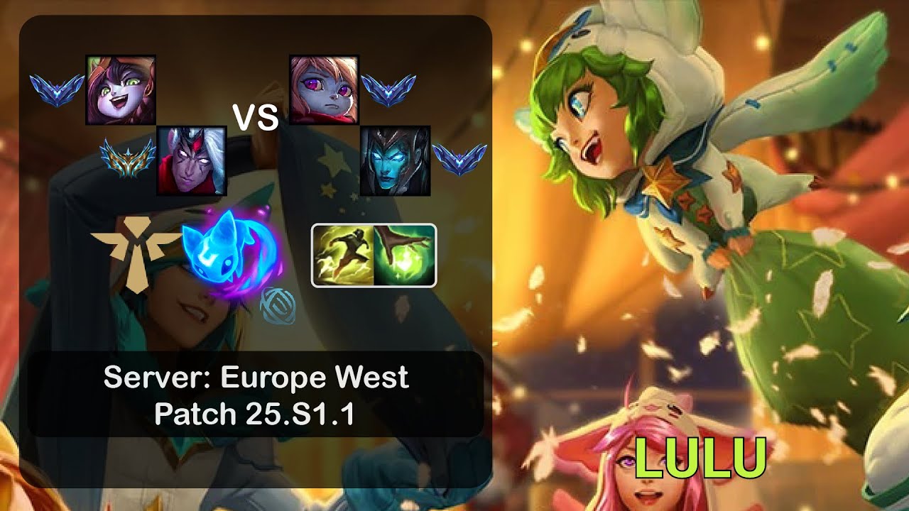 Lulu Support + Varus vs Poppy + Kalista - EUW Server - Patch 25.S1.1