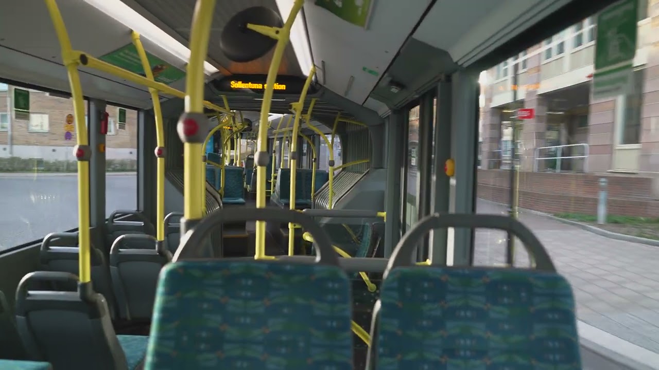 Sweden, Stockholm, bus 528 ride from Tistelvägen to Sollentuna Station